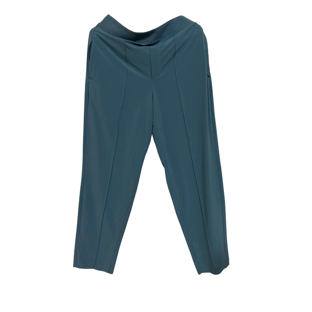 Athleta Women's Eastbound Teal Pants Size 10 Straight Leg Elastic Waist Casual - Picture 2 of 6